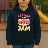 Reading Is My Jam Funny I Love To Read Books Gift Kids Hoodie thumb 3