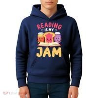 Reading Is My Jam Funny I Love To Read Books Gift Kids Hoodie thumb 4