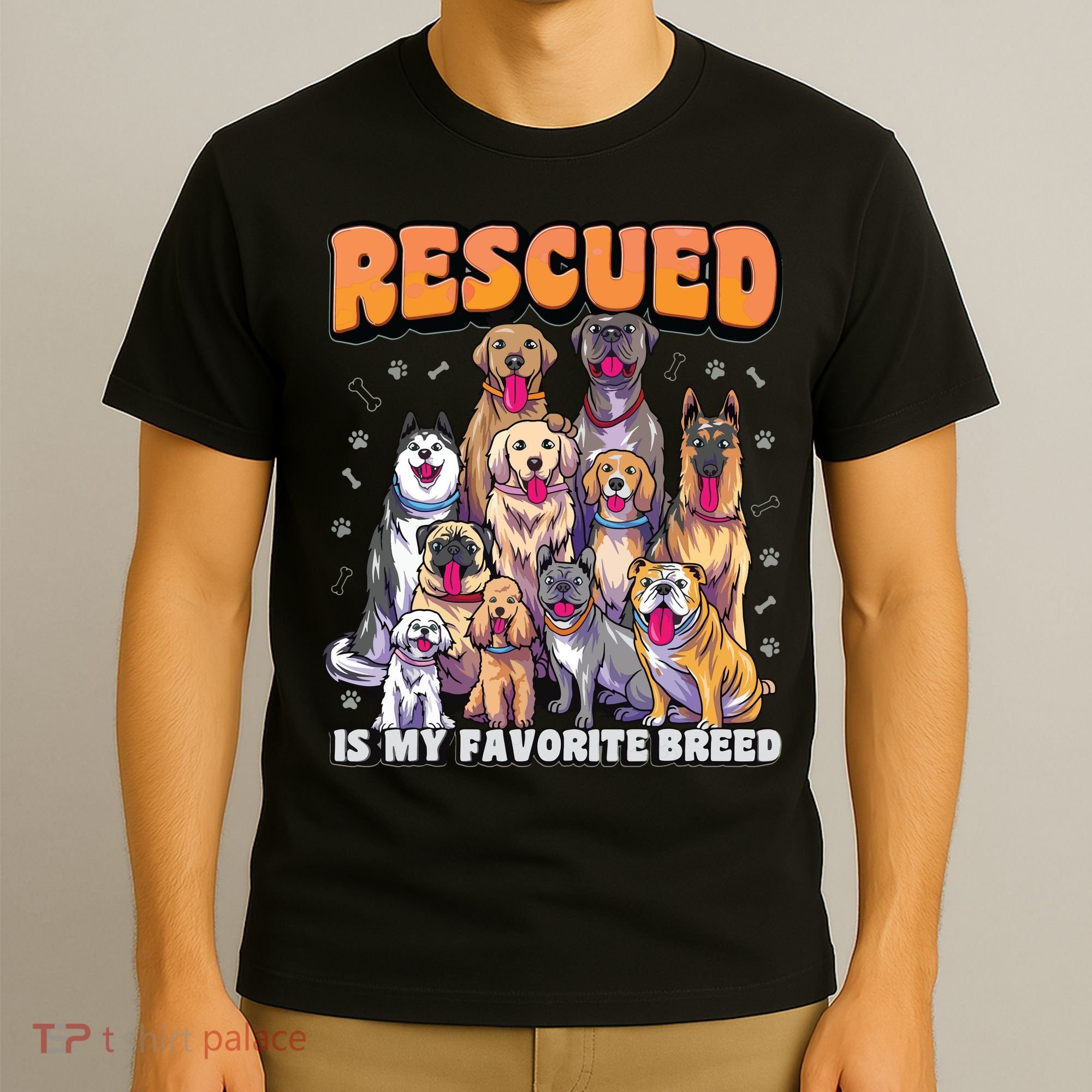 Rescued Is My Favorite Breed Shirts Animal Rescue Dog Rescue T-Shirt