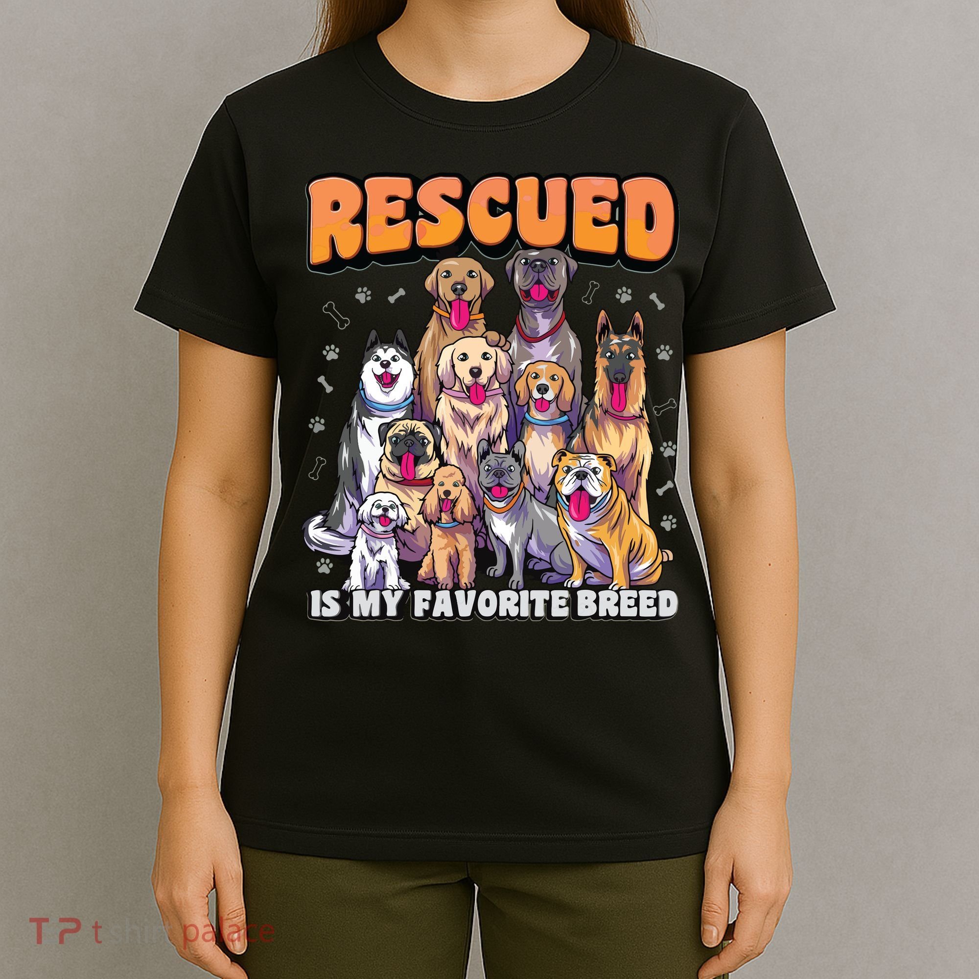 Rescued Is My Favorite Breed Shirts Animal Rescue Dog Rescue T-Shirt