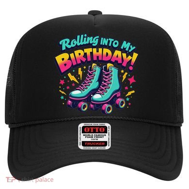 Rolling Into My Birthday Retro Design Roller Skates Hat