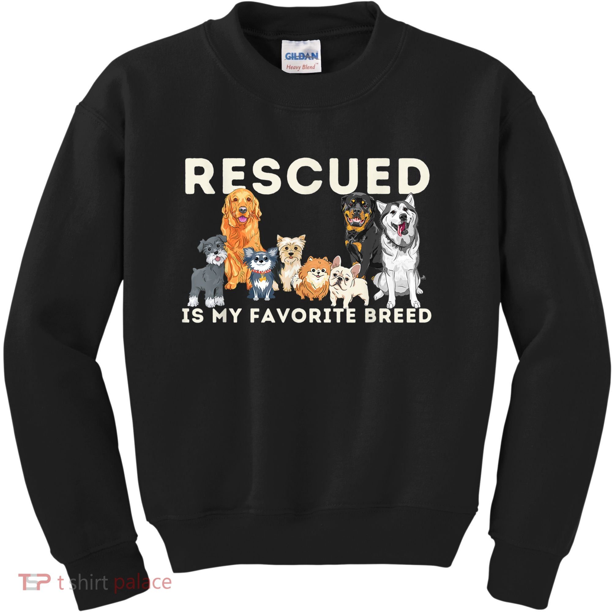 Rescued Is My Favorite Breed Animal Rescue Kids Sweatshirt