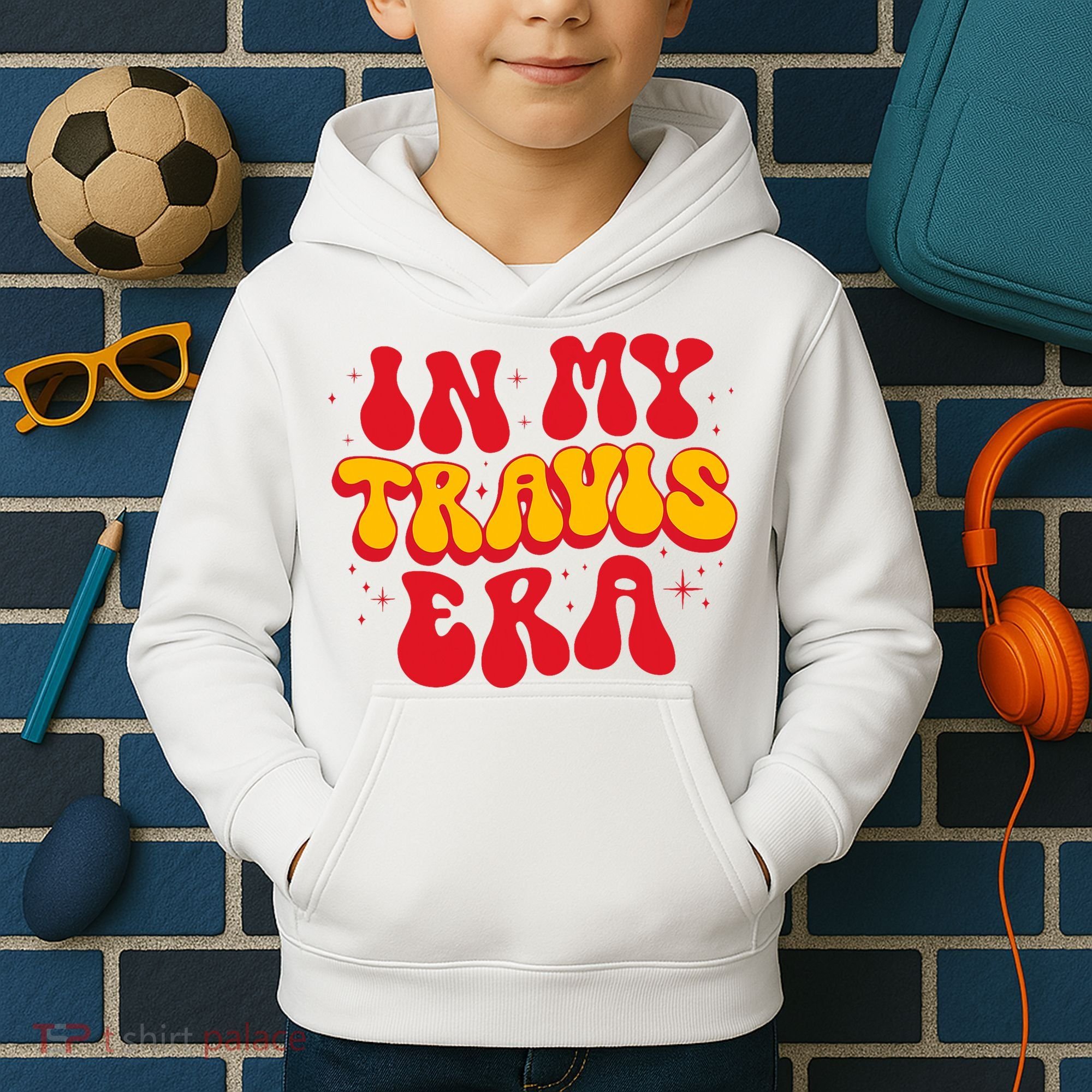 Retro In My Travis Era Kids Hoodie