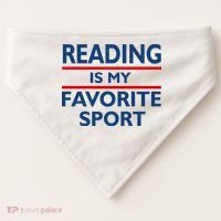 Reading Is My Favorite Sport USA-Made Doggie Bandana thumb 0