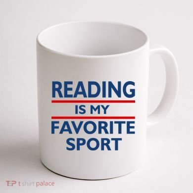 Reading Is My Favorite Sport Coffee Mug back