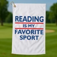 Reading Is My Favorite Sport Golf Towel thumb 1
