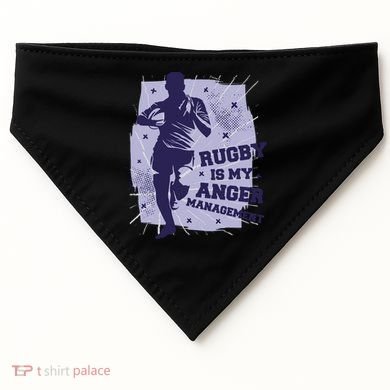 Rugby Is My Anger Management USA-Made Doggie Bandana