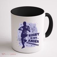 Rugby Is My Anger Management Coffee Mug thumb 1