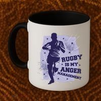 Rugby Is My Anger Management Coffee Mug thumb 2