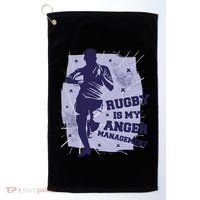 Rugby Is My Anger Management Golf Towel thumb 0