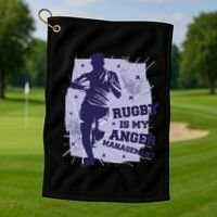 Rugby Is My Anger Management Golf Towel thumb 1