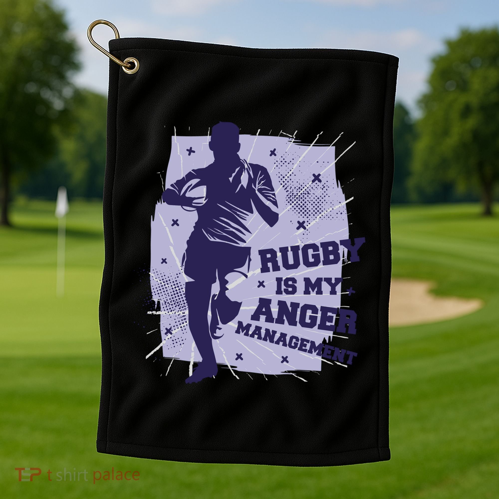 Rugby Is My Anger Management Golf Towel