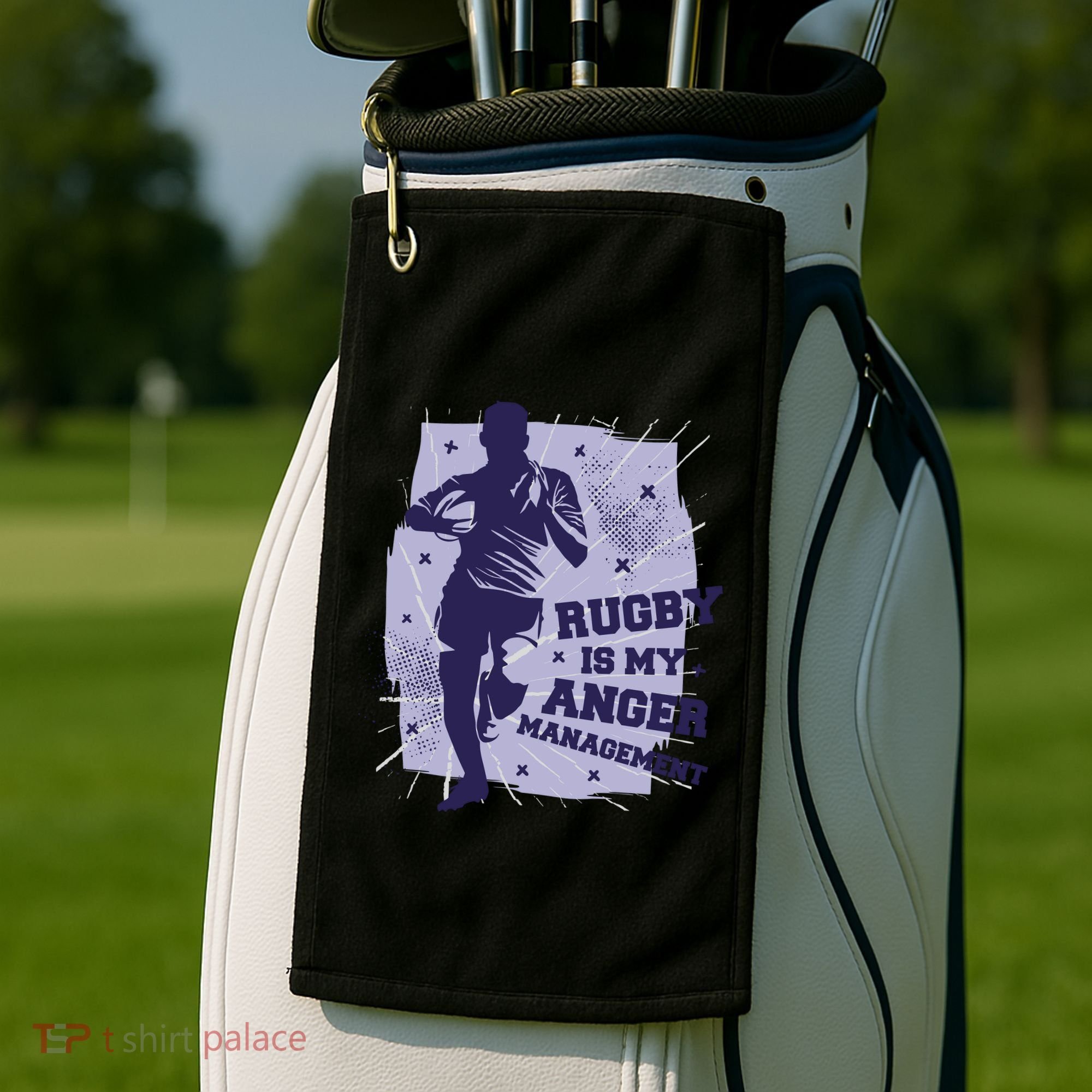Rugby Is My Anger Management Golf Towel