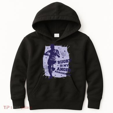 Rugby Is My Anger Management Kids Hoodie