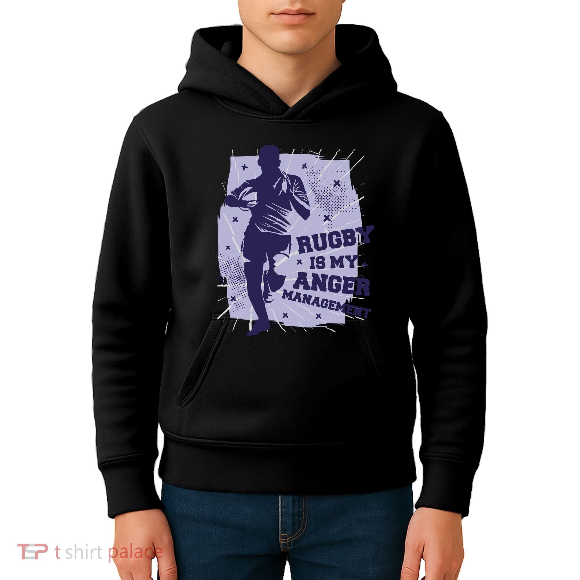 Rugby Is My Anger Management Kids Hoodie