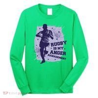 Rugby Is My Anger Management Long Sleeve Shirt thumb 0
