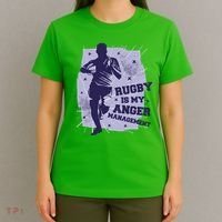 Rugby Is My Anger Management T-Shirt thumb 4