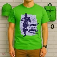 Rugby Is My Anger Management T-Shirt thumb 6