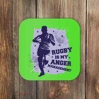 Rugby Is My Anger Management Coaster thumb 0