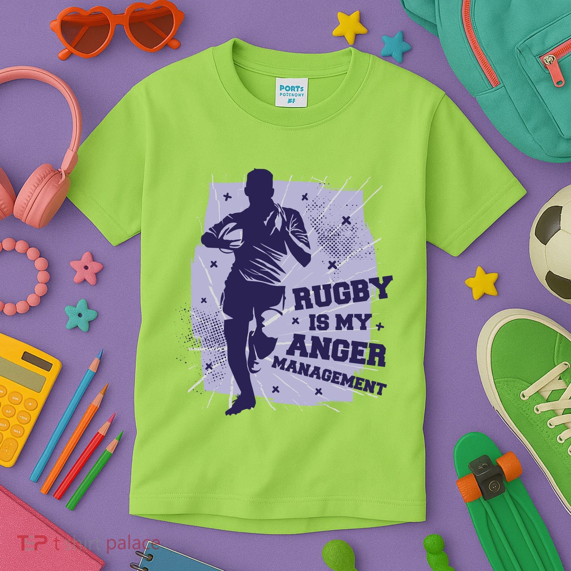 Rugby Is My Anger Management Kids T-Shirt