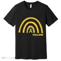 Rainbow In March We Wear Yellow Endometriosis Awareness Premium T-Shirt thumb 0