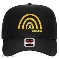 Rainbow In March We Wear Yellow Endometriosis Awareness Hat thumb 0