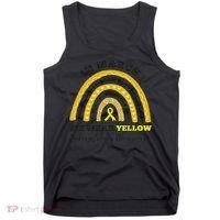 Rainbow In March We Wear Yellow Endometriosis Awareness Tank Top thumb 0