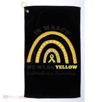 Rainbow In March We Wear Yellow Endometriosis Awareness Golf Towel thumb 0