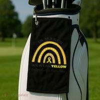 Rainbow In March We Wear Yellow Endometriosis Awareness Golf Towel thumb 2