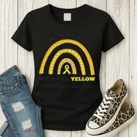 Rainbow In March We Wear Yellow Endometriosis Awareness Women's T-Shirt thumb 3