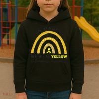 Rainbow In March We Wear Yellow Endometriosis Awareness Kids Hoodie thumb 3