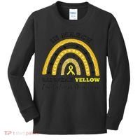 Rainbow In March We Wear Yellow Endometriosis Awareness Kids Long Sleeve Shirt thumb 0