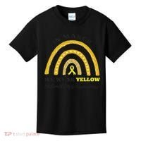 Rainbow In March We Wear Yellow Endometriosis Awareness Kids T-Shirt thumb 0