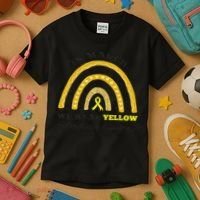 Rainbow In March We Wear Yellow Endometriosis Awareness Kids T-Shirt thumb 3