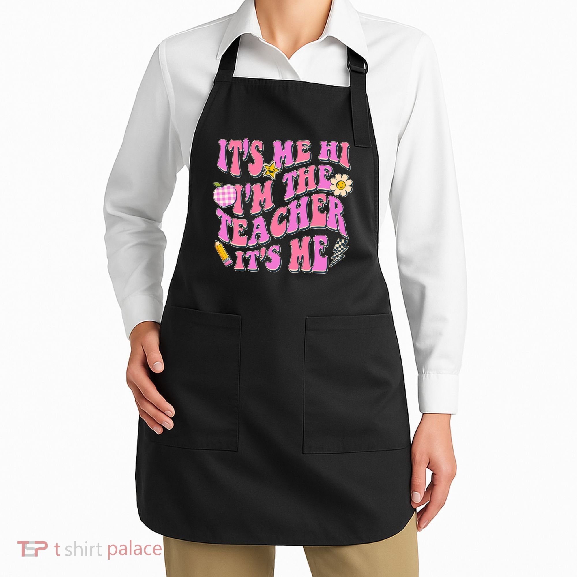 Retro Its Me Hi Im The Teacher Its Me Apron