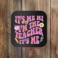 Retro Its Me Hi Im The Teacher Its Me Coaster thumb 0