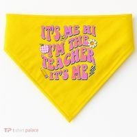 Retro Its Me Hi Im The Teacher Its Me USA-Made Doggie Bandana thumb 0