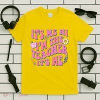 Retro Its Me Hi Im The Teacher Its Me T-Shirt thumb 5
