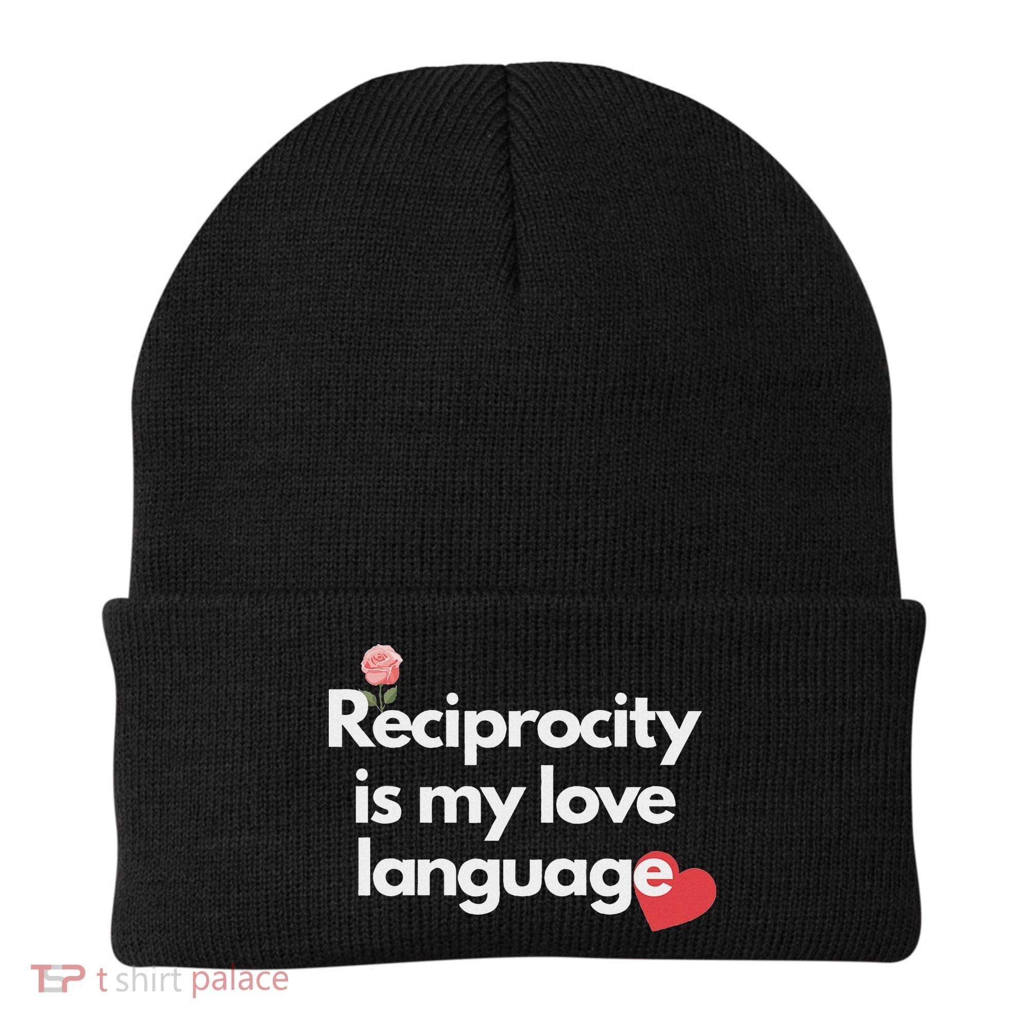 Reciprocity Is My Love Language Flower Red Heart Beanie