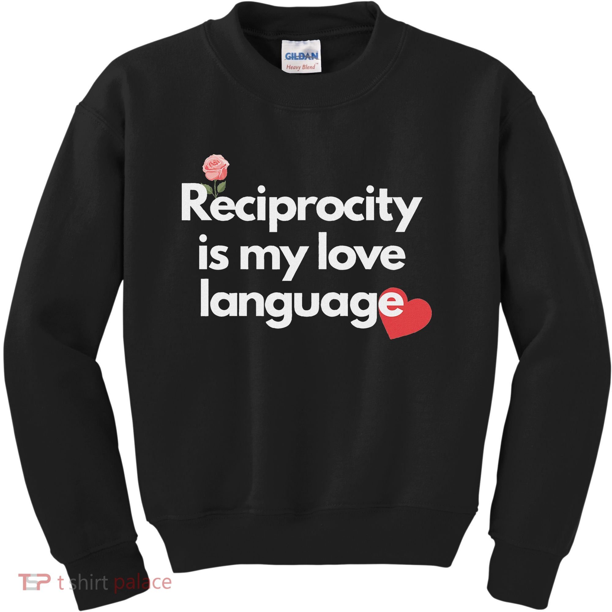 Reciprocity Is My Love Language Flower Red Heart Kids Sweatshirt
