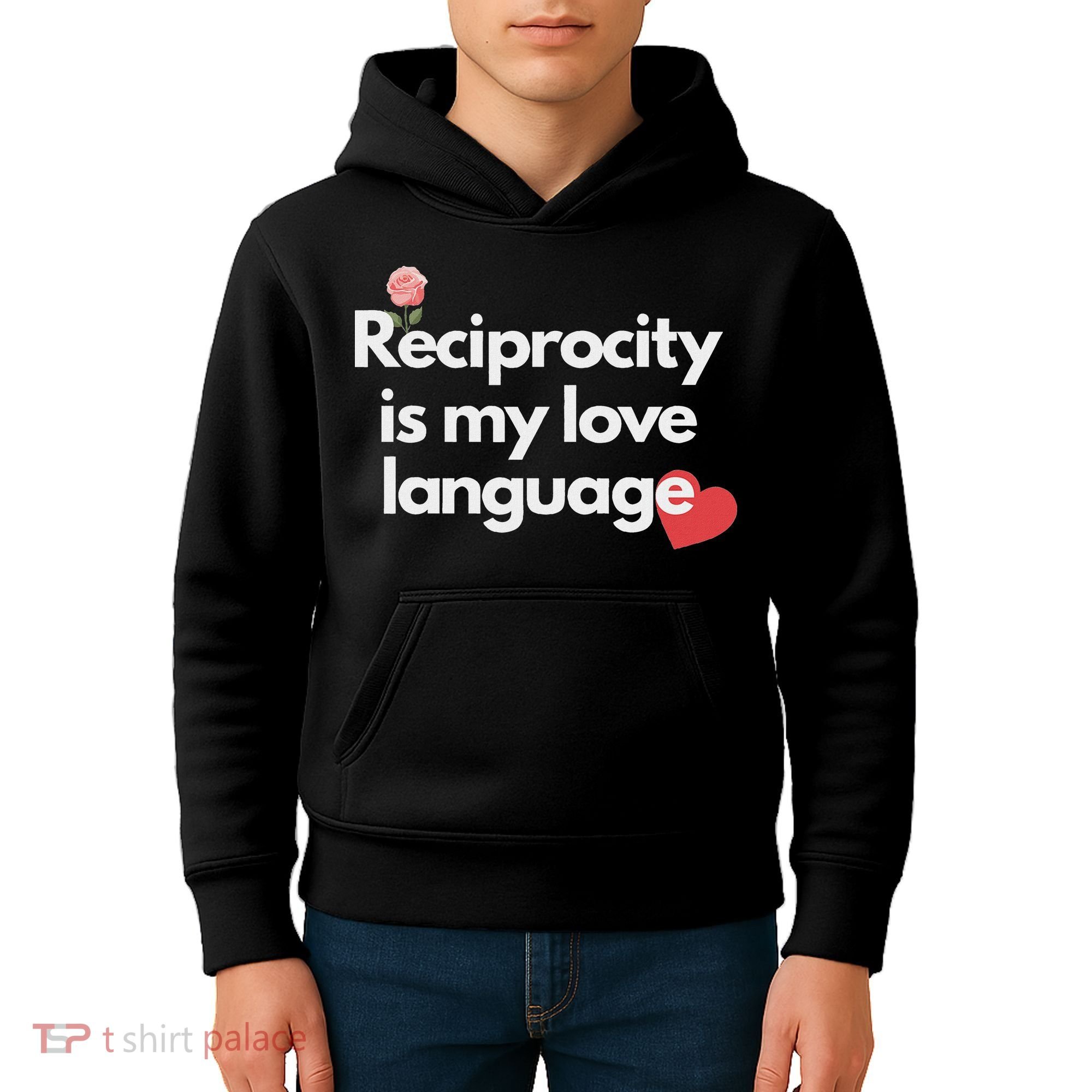 Reciprocity Is My Love Language Flower Red Heart Kids Hoodie