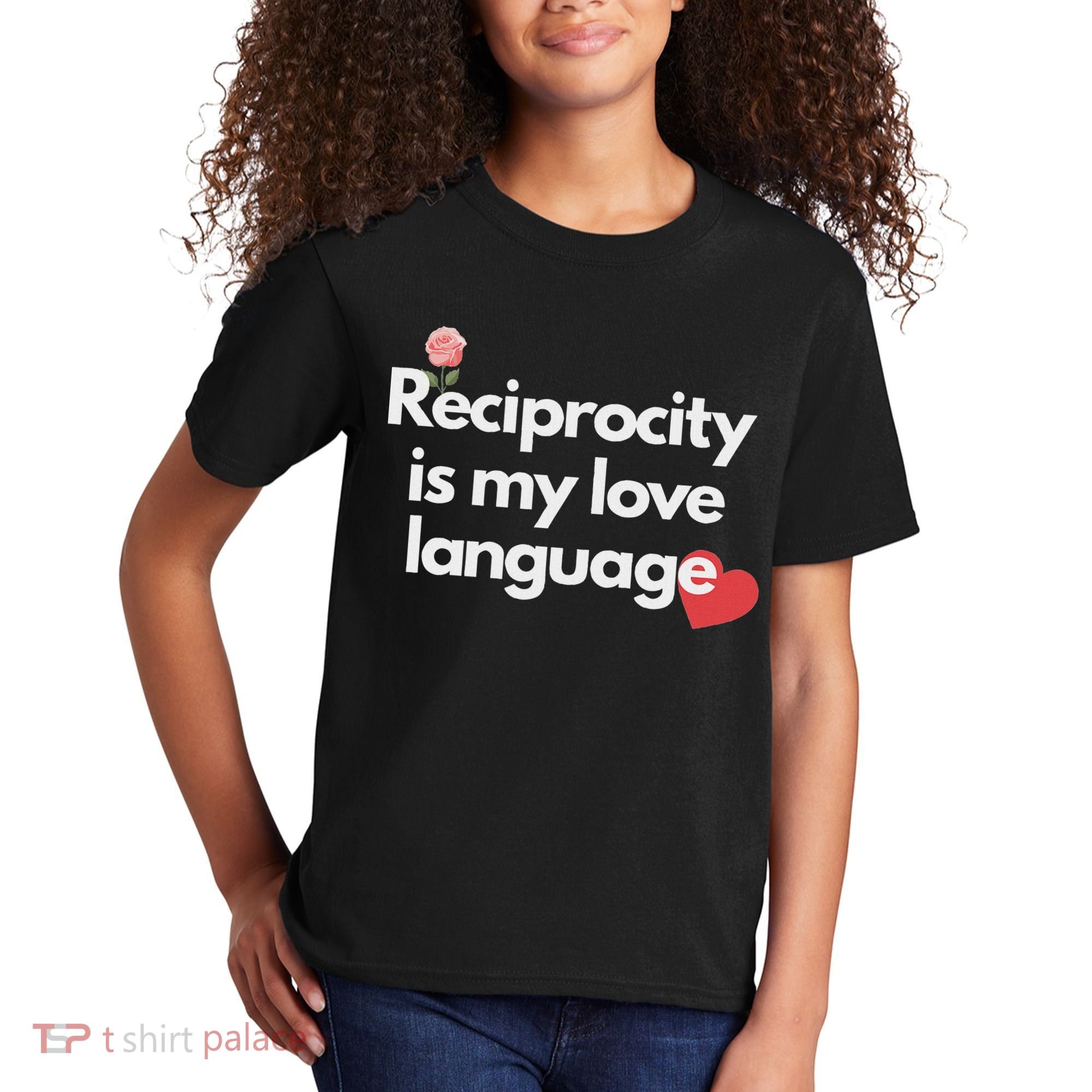 Reciprocity Is My Love Language Flower Red Heart Kids T-Shirt