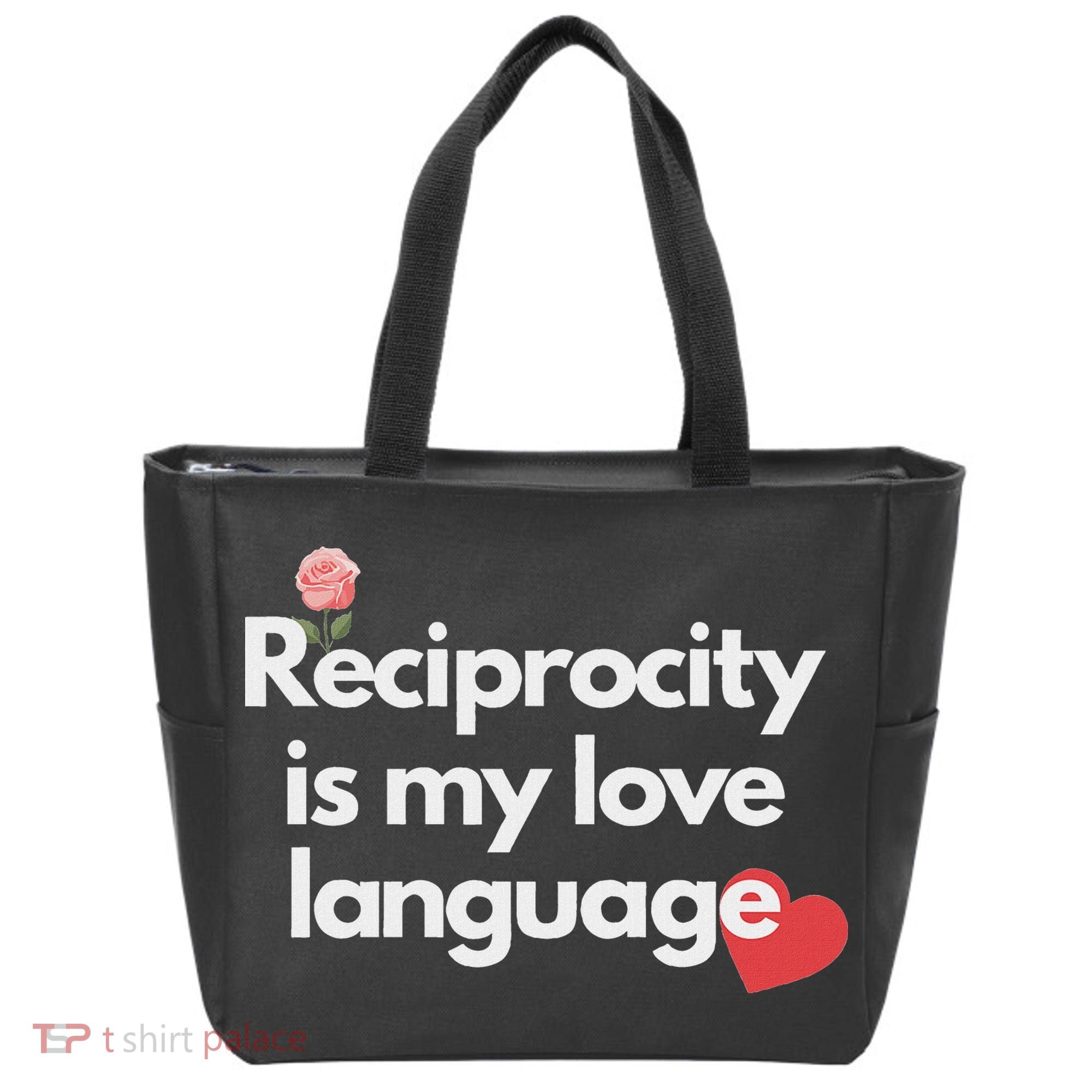 Reciprocity Is My Love Language Flower Red Heart Tote Bag