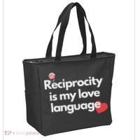 Reciprocity Is My Love Language Flower Red Heart Tote Bag thumb 2