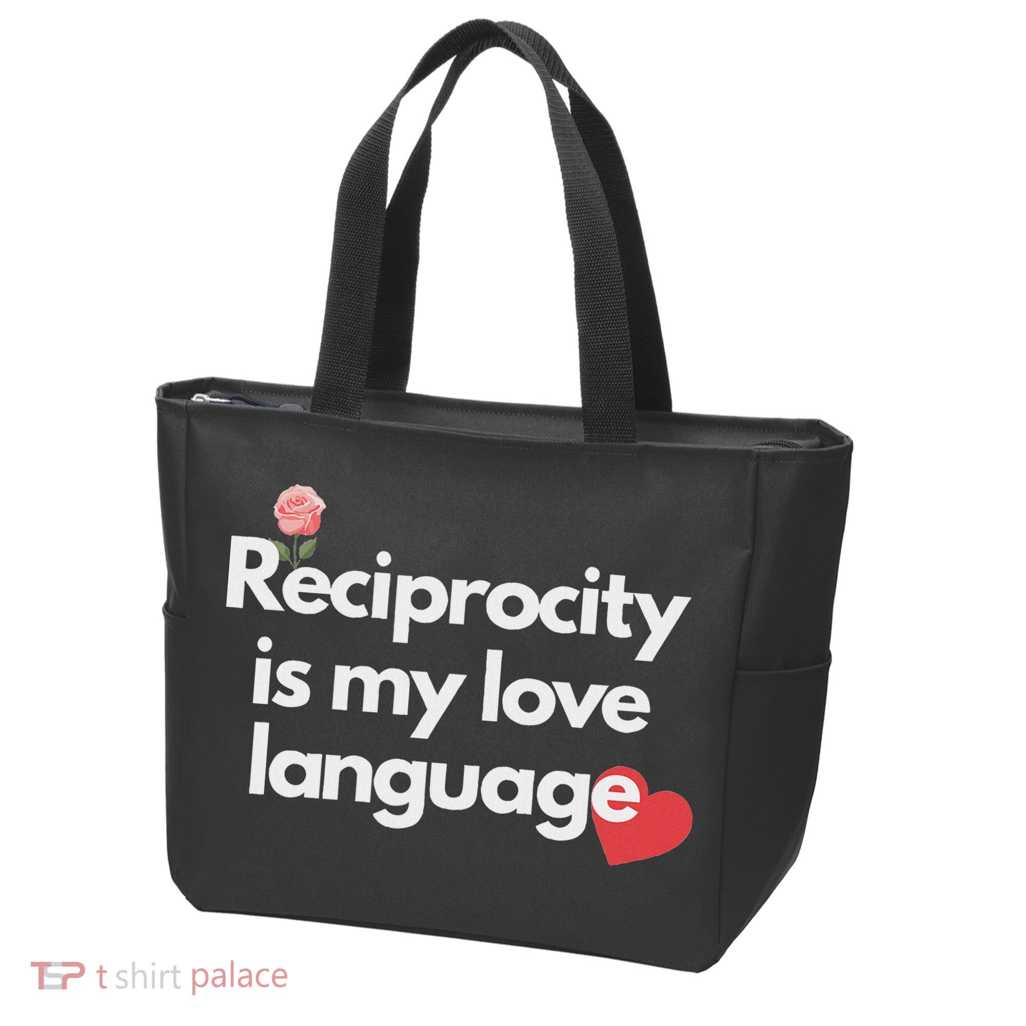 Reciprocity Is My Love Language Flower Red Heart Tote Bag