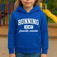 Running Is My Favorite Season Cross Country Gift Kids Hoodie thumb 3