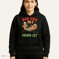 Retro Icu Nurse Christmas Gingerbread Did You Try Icing It Hoodie thumb 5