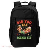 Retro Icu Nurse Christmas Gingerbread Did You Try Icing It Backpack thumb 0