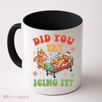 Retro Icu Nurse Christmas Gingerbread Did You Try Icing It Coffee Mug thumb 0
