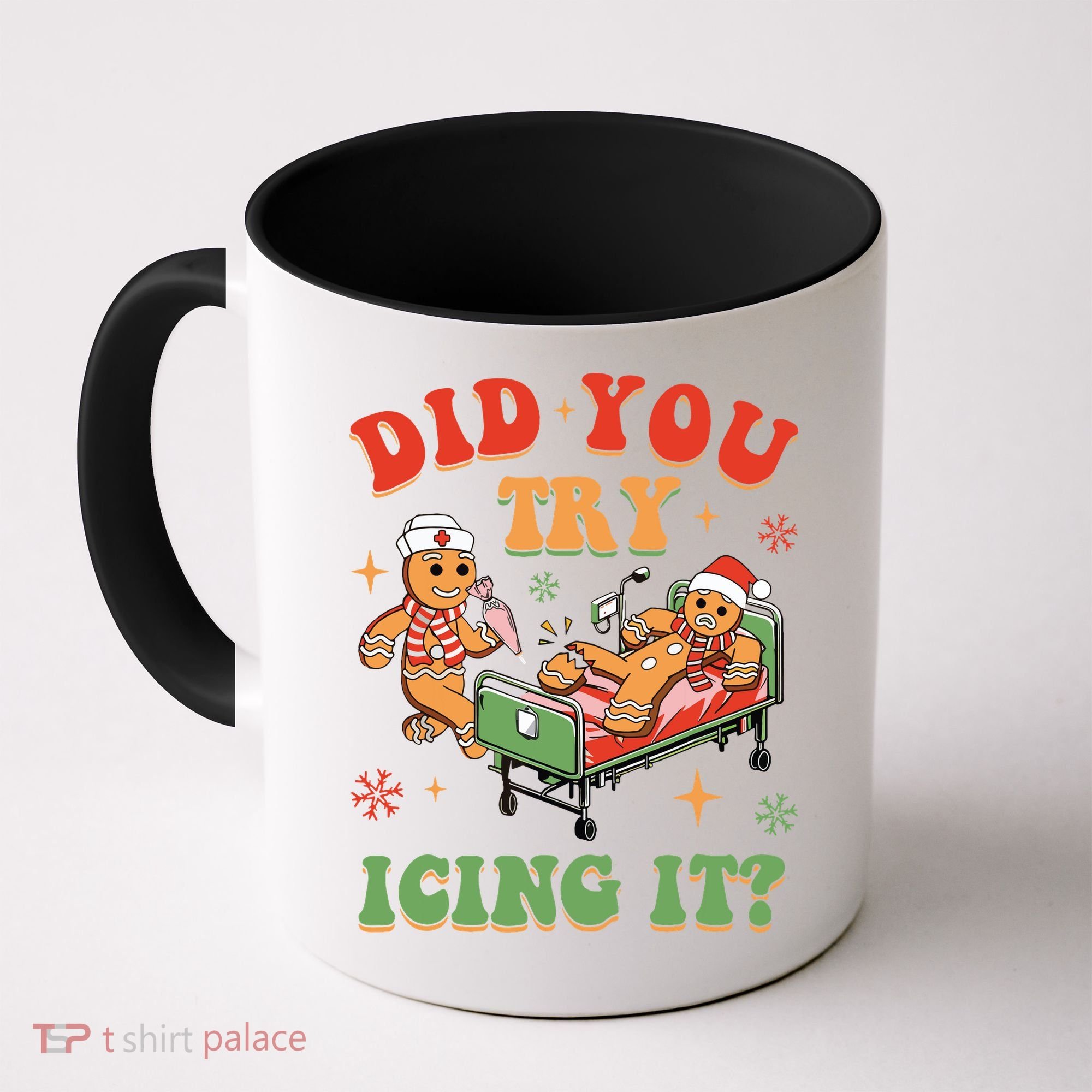 Retro Icu Nurse Christmas Gingerbread Did You Try Icing It Coffee Mug